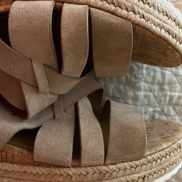Trask espadrille sandals, size 11. Leather suede. Tan or light brown color. - Picture 9 of 9